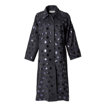 Rieti Sequin-Embroidered Cotton Trench Coat