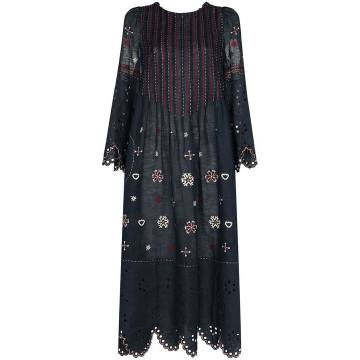 Jacqueline embroidered linen dress