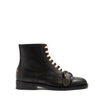 Queercore leather ankle boots