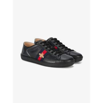 Black Ace Bee embroidered sneakers