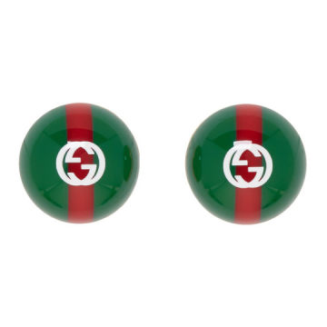 Green & Red Web Earrings