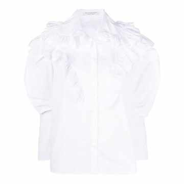 ruffle-embellished cotton shirt