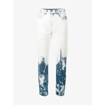 hand bleached relaxed-fit jeans