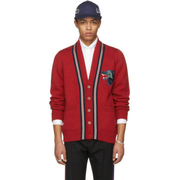 Red Wolf Patch Cardigan