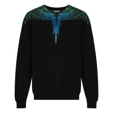 Neon Wings print cotton sweatshirt