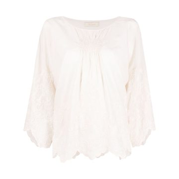 lace-panel blouse