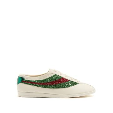 Falacer glitter-embellished leather trainers