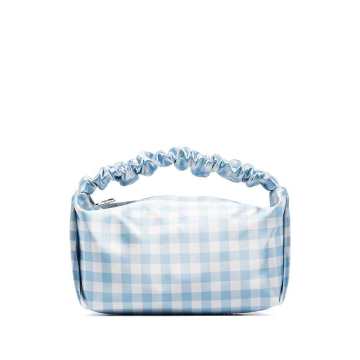 Scrunchie gingham-print mini bag
