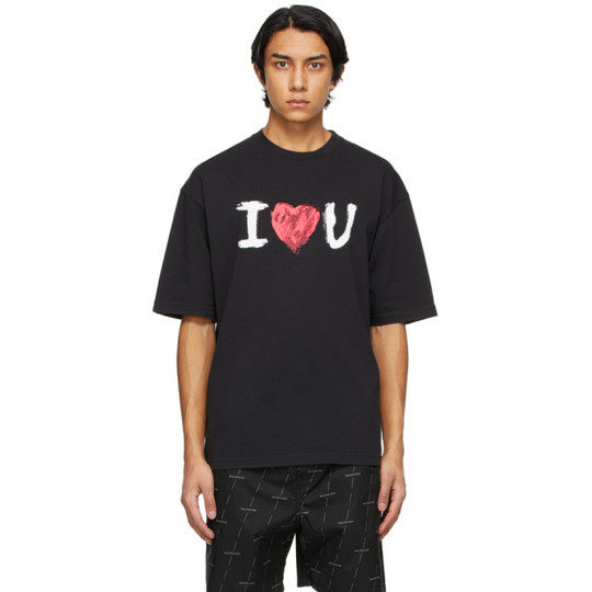 黑色“I Love U” T 恤展示图