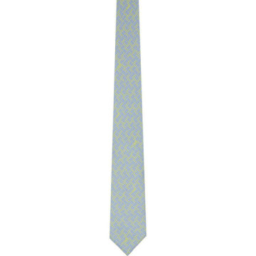 蓝色 Abstract Signature 真丝领带