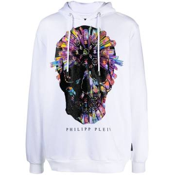 skull-appliqué hoodie