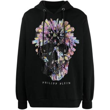 skull-appliqué hoodie