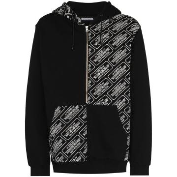 logo-print zip-up hoodie
