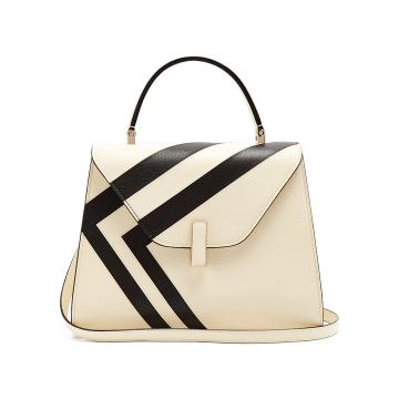 Iside medium striped grained-leather bag
