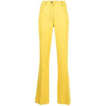 contrast-stitching high-waisted trousers