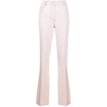 contrast-stitching high-waist trousers