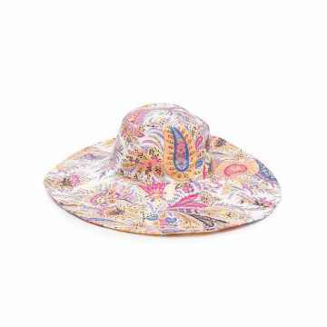 paisley-print sun hat