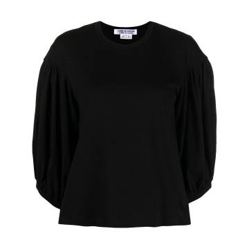 cropped puff-sleeves jumper