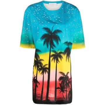 oversized palm print T-shirt