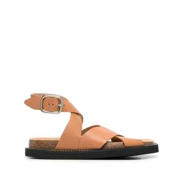 crossover flat sandals