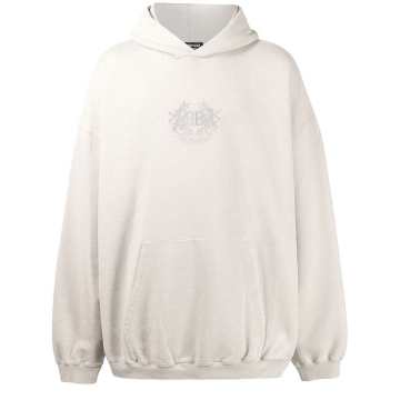 logo-embroidered oversize hoodie