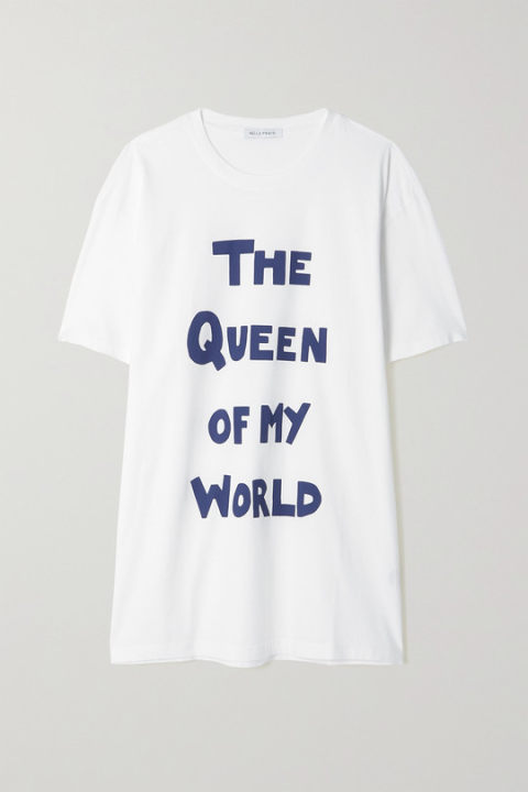 The Queen Of My World 印花有机纯棉平纹布大廓形 T 恤展示图