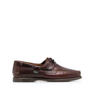contrast stitching boat shoes