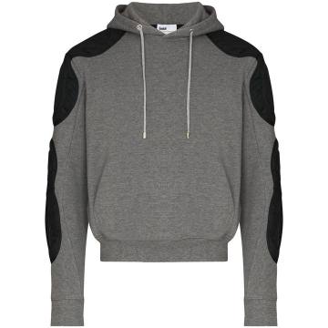 contrasting-panel cotton hoodie
