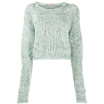 cropped extra-long sleeve jumper