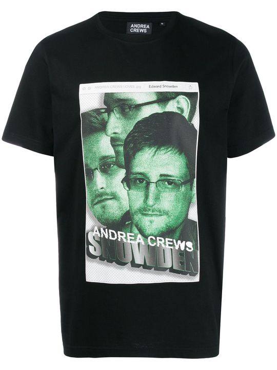 Snowden print crew neck T-shirt展示图