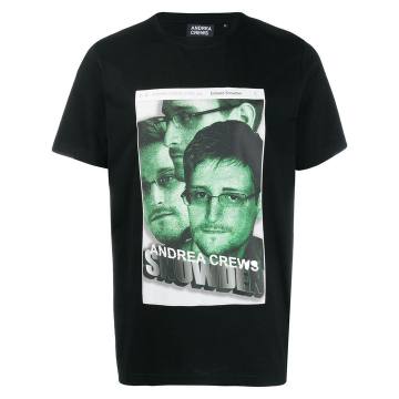 Snowden print crew neck T-shirt