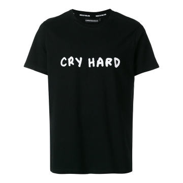 Cry Hard印花T恤