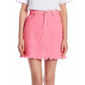 Neon Denim Mini Skirt