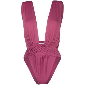 ruched-panel swimsuit