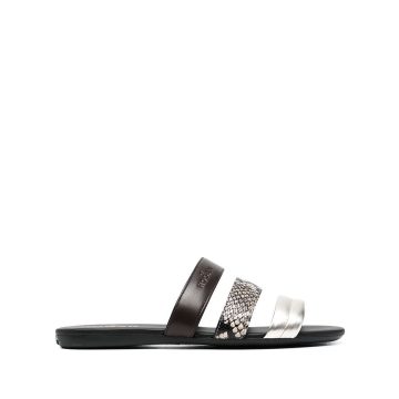 Valencia contrast leather-strap sandals