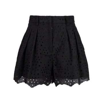 broderie-anglaise high-waisted shorts