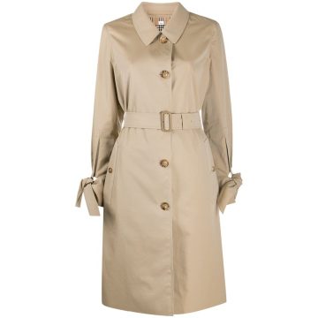 bow-detail sleeve trench coat