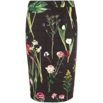 floral-print pencil skirt