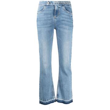cropped bell-bottom jeans