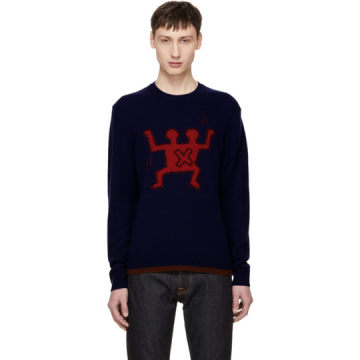 Navy Keith Haring Edition Wool & Cashmere Sweater