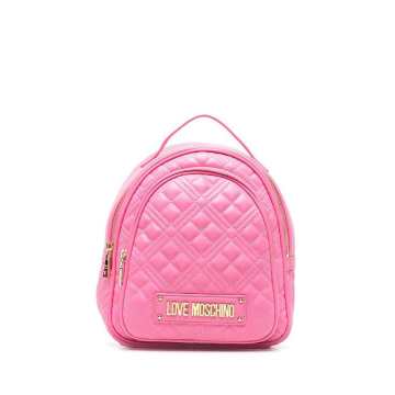 quilted faux leather backpack