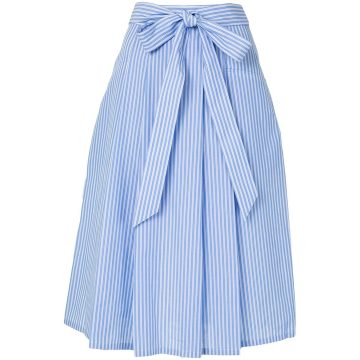pinstripe print high waist skirt