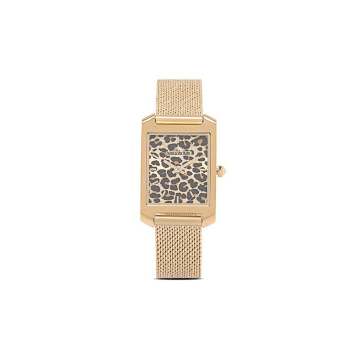 mesh strap leopard pattern watch