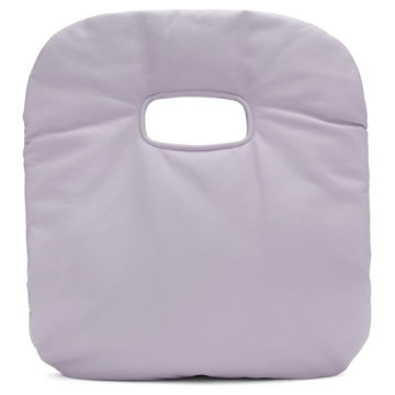 紫色 Lucy 皮革软垫方形托特包