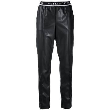 logo waistband tapered trousers