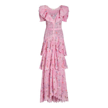 Santina Floral Cotton Lace Maxi Dress