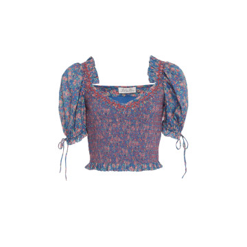 Tilly Cropped Floral-Print Cotton-Voile Top