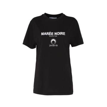 Maree Noire Logo弯月刺绣纯棉T恤