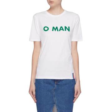 The Modern O Man植绒英文字纯棉T恤