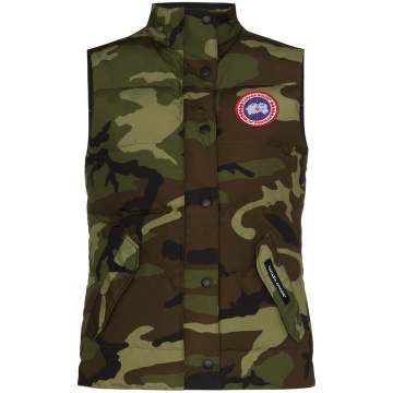 camouflage-pattern puffer gilet